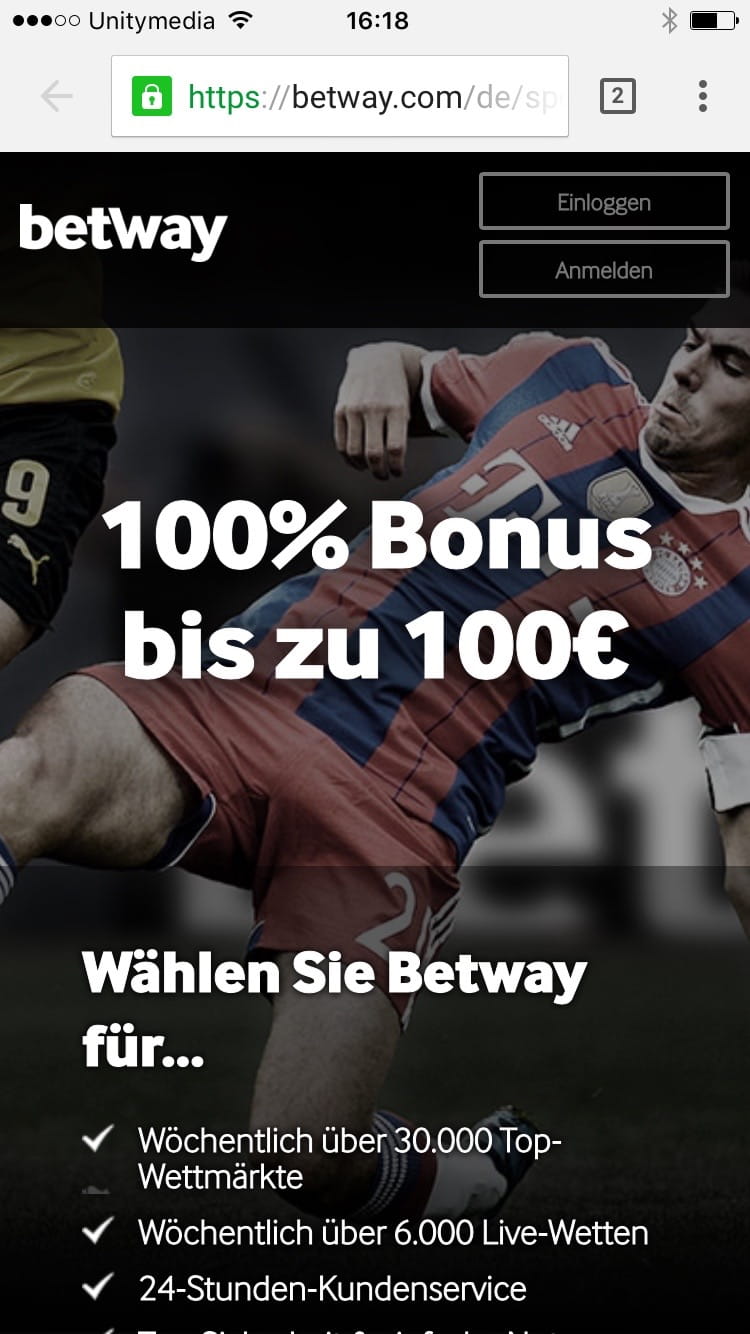 Das Wettprogramm von Betway