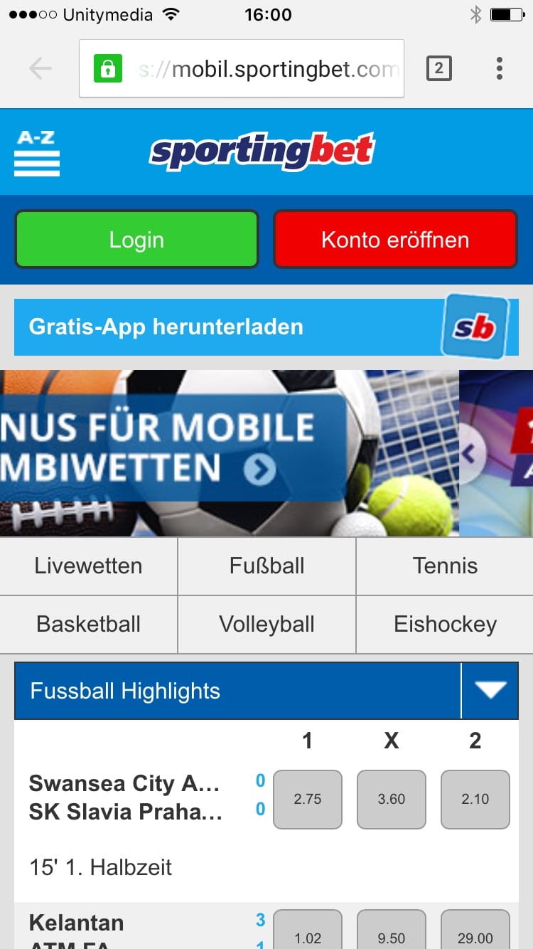 Sportingbet Sportwetten App