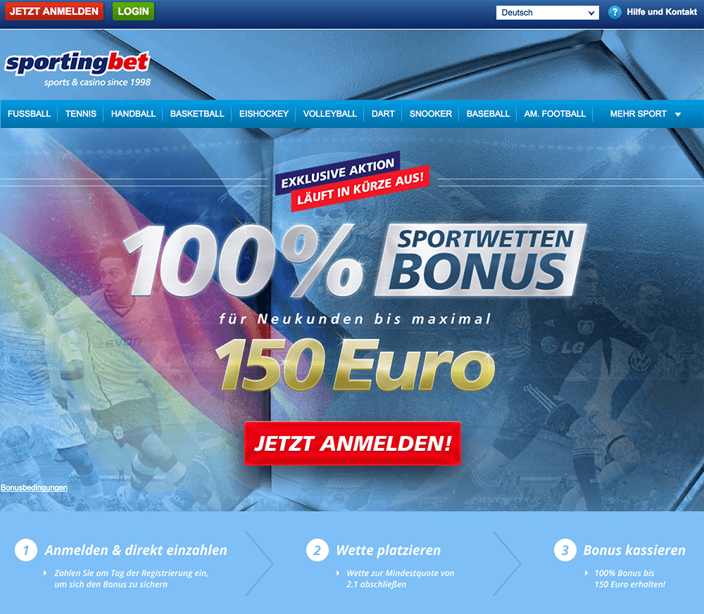 Gutes Wettprogramm bei Sportingbet