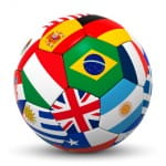 Fußball, 3D, International, Fahnen, Flaggen, Ball, Sport, Länd